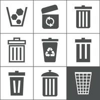 Set of icons of baskets. A vector illustration