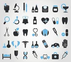 Collection of icons on a medical theme. A vector illustration