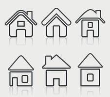 Set of icons of houses for web design vector