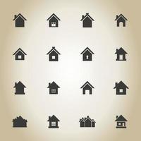 Set of icons of houses for web design vector