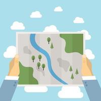 The map in flat style. Vector illustration