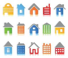 Set of icons of houses for web design vector