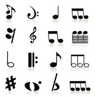 Set of icons of musical notes for design vector