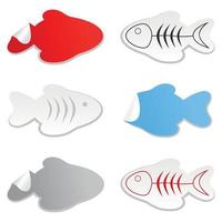 Collection of icons on a theme of fish. A vector illustration