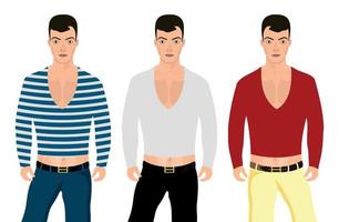 The man in jackets and trousers of different colour vector