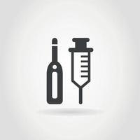 Syringe and thermometer for medicine. A vector illustration