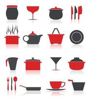 Set of icons of food. A vector illustration