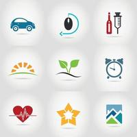 Collection of signs on different themes of business. A vector illustration