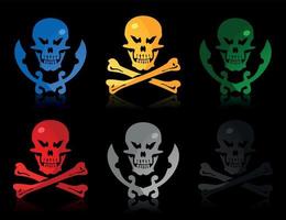 Set of icons a skull and bones and a skull and swords. A vector illustration