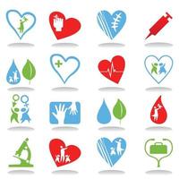 Collection of icons on a medical theme. A vector illustration