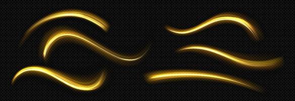 Light lines effect of neon glow motion trails vector