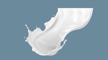 Milk splash, pouring or swirl with realistic drops vector