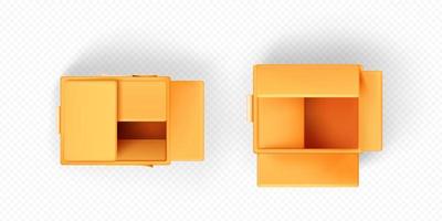 Top view cardboard box on transparent background vector