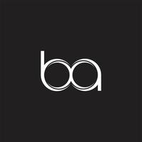 BA Initial Letter Split Lowercase Logo Modern Monogram Template Isolated on Black White vector