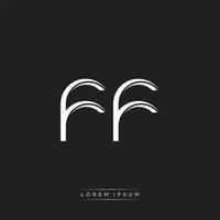 FF Initial Letter Split Lowercase Logo Modern Monogram Template Isolated on Black White vector