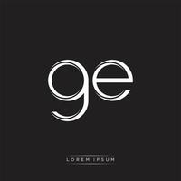 GE Initial Letter Split Lowercase Logo Modern Monogram Template Isolated on Black White vector