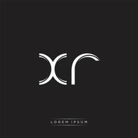 XR Initial Letter Split Lowercase Logo Modern Monogram Template Isolated on Black White vector