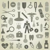 Collection of icons on a medical theme. A vector illustration