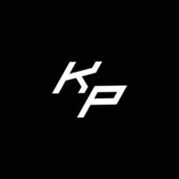 kp logo monograma con arriba a abajo estilo moderno diseño modelo vector