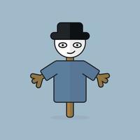 Character cheerful Scarecrow. Vector illustration