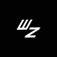 WZ logo monogram with up to down style modern design template vector