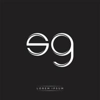SG Initial Letter Split Lowercase Logo Modern Monogram Template Isolated on Black White vector