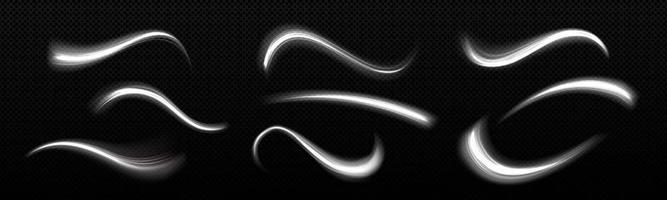 Light lines effect of neon glow motion trails vector