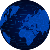 moderno tecnologia mundo mapa globo pacote png