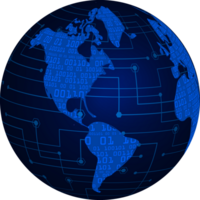 Modern Technology World Map Globe Pack png