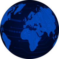 modern Technologie Welt Karte Globus Pack png