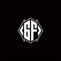 GF Logo monogram with shield shape designs template vector