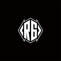 RG Logo monogram with shield shape designs template vector