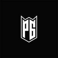 PG Logo monogram with shield shape designs template vector