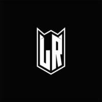 lr logo monograma con proteger forma diseños modelo vector