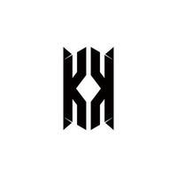 KK Logo monogram with shield shape designs template vector