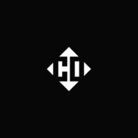 Monogram logo design with diamond square shape vector