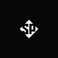 Monogram logo design with diamond square shape vector
