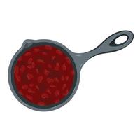 Bolognese sauce in a frying pan. vector on a white background