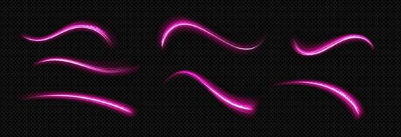 Light lines effect of neon glow motion trails vector