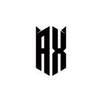 AX Logo monogram with shield shape designs template vector