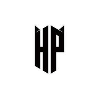 hp logo monograma con proteger forma diseños modelo vector