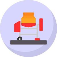 Concrete Mixer Vector Icon Design