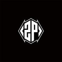 ZP Logo monogram with shield shape designs template vector