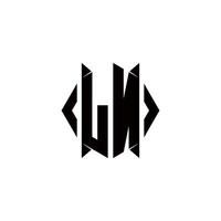 LN Logo monogram with shield shape designs template vector