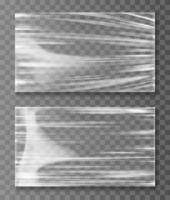 Stretched cellophane banner crumpl folded texture vector