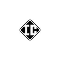 Monogram logo design with diamond square shape vector