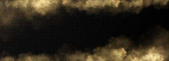 Brown dust, sand and smoke clouds vector