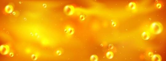 Liquid honey, oil or juice texture with bubbles vector