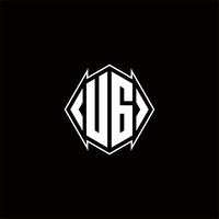 UG Logo monogram with shield shape designs template vector