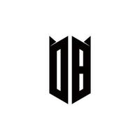 DB Logo monogram with shield shape designs template vector